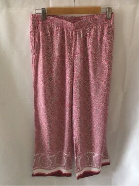 J Jill Pink Paisley Wide Leg Lounge Pants